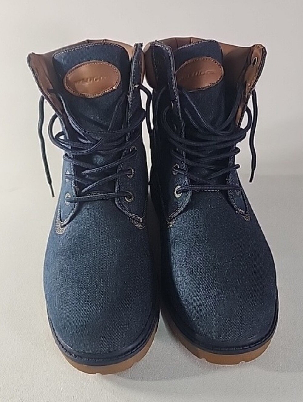 Lugz Navy Work Boots with Brown Trim